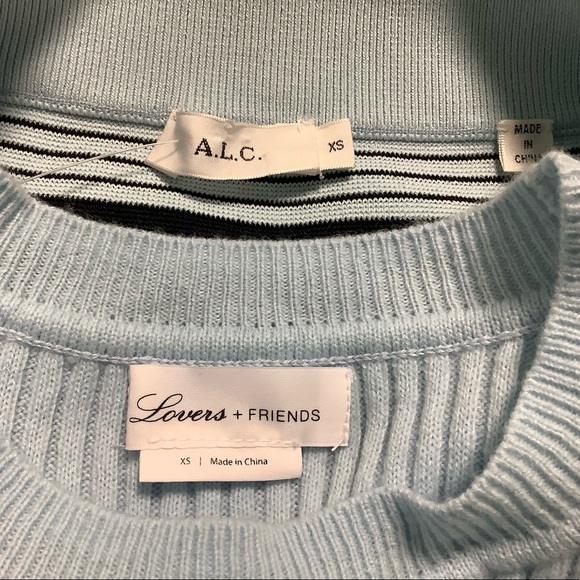 A.L.C Striped Mini Pull On Skirt Lovers + Friends ribbed cropped sweater - Picture 14 of 16